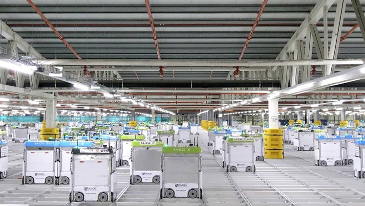 Ocado’s hive-grid-machine robots